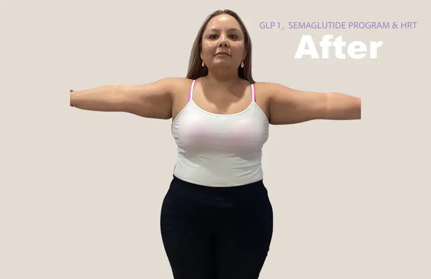 Patient after completing GLP-1 semaglutide weight loss program at Prime Vitality Care San Antonio