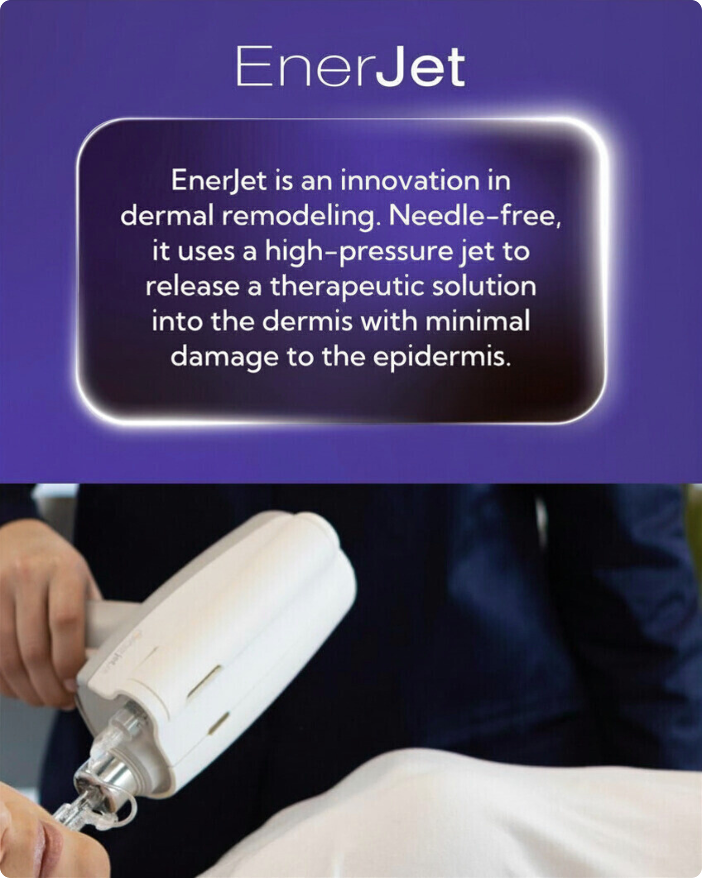 Dr. Goel with the EnerJet 2.0 device performing a Kinetic Face Lift