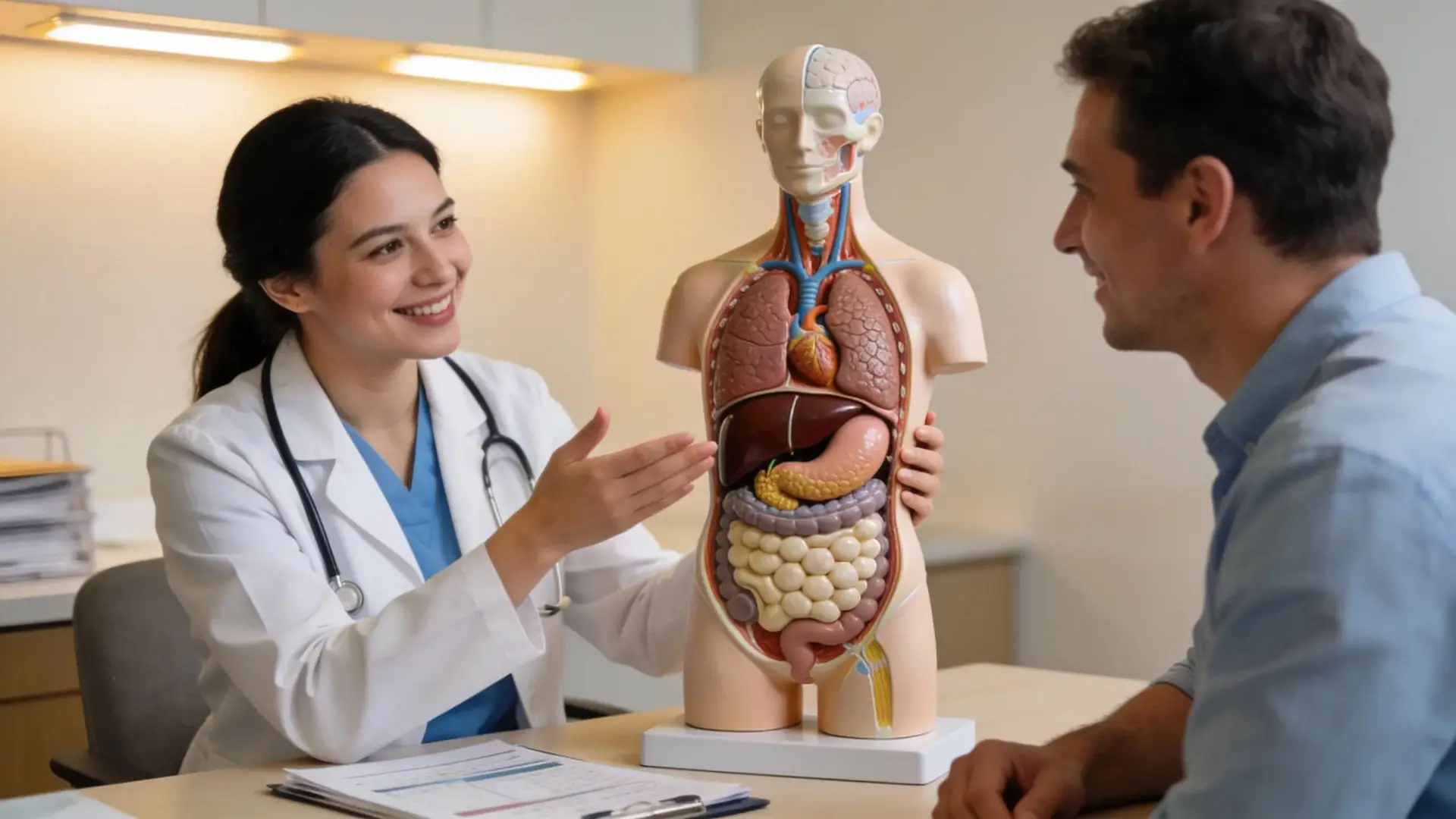 Physician consulting with a patient about weight management treatments